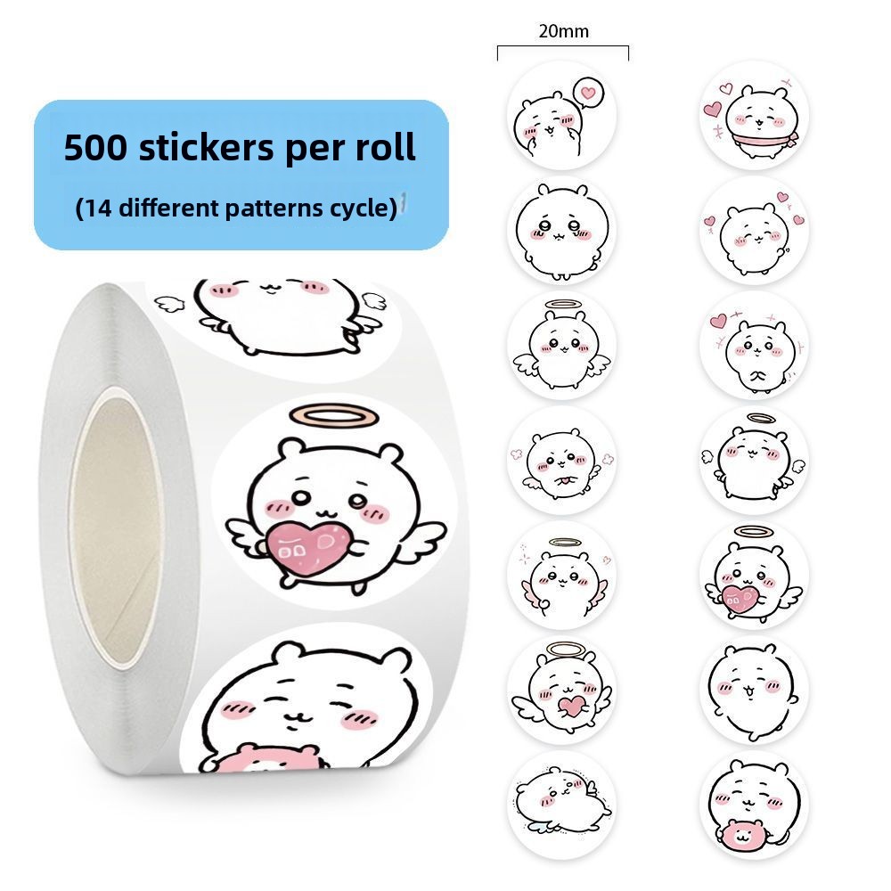 Stiker Jiyi Roll 500 Pcs Kawai - Sticker Label Roll ulasan dan harga